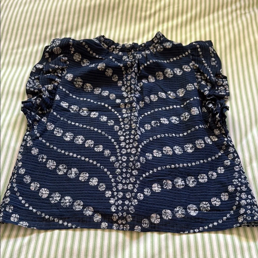 Marie Oliver Navy Blue Patterned Women's Top - Picture 3 of 4